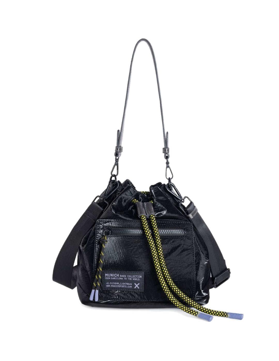 Bolso Munich bombonera negro charol