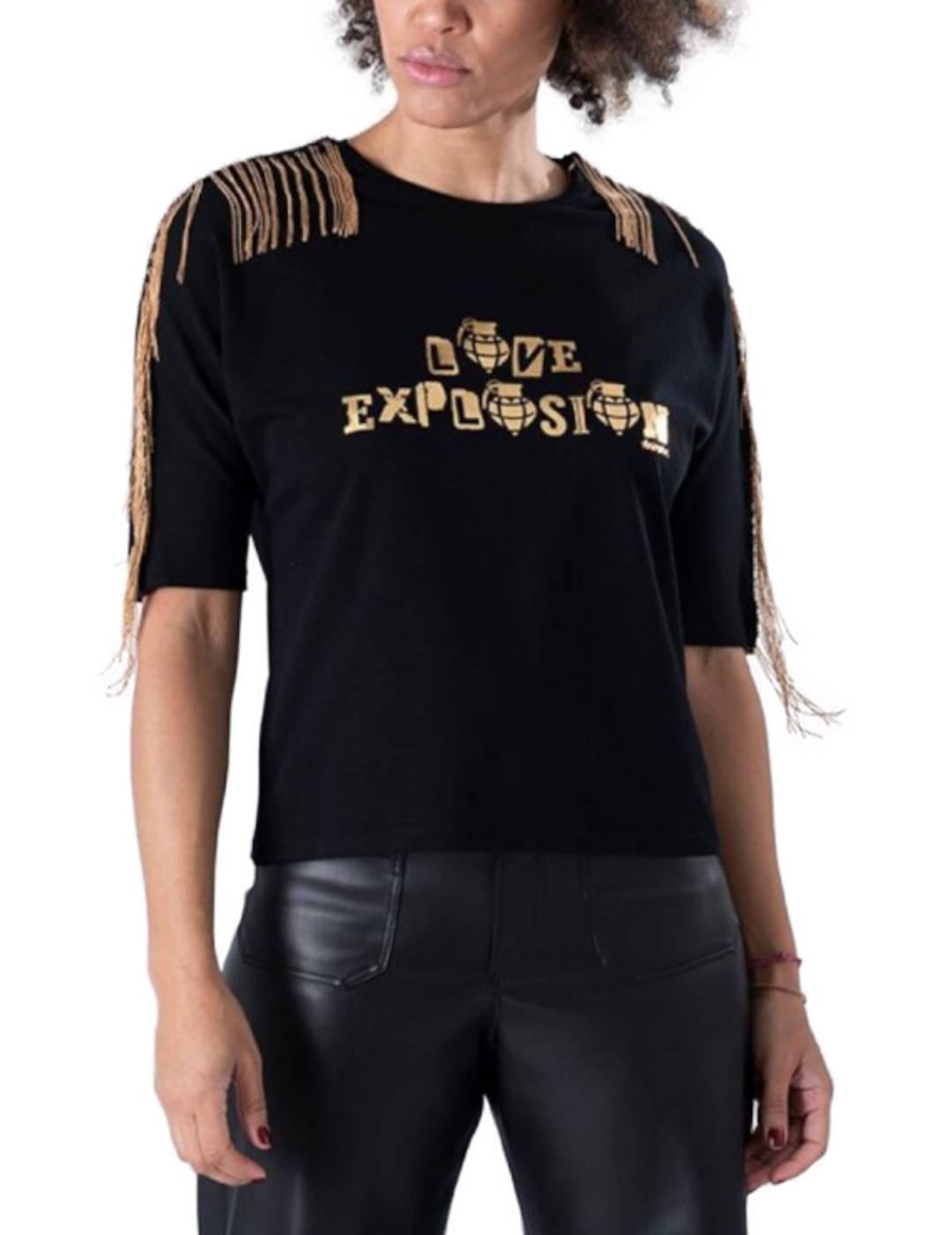 Camiseta Animosa Love Explosion negra mujer