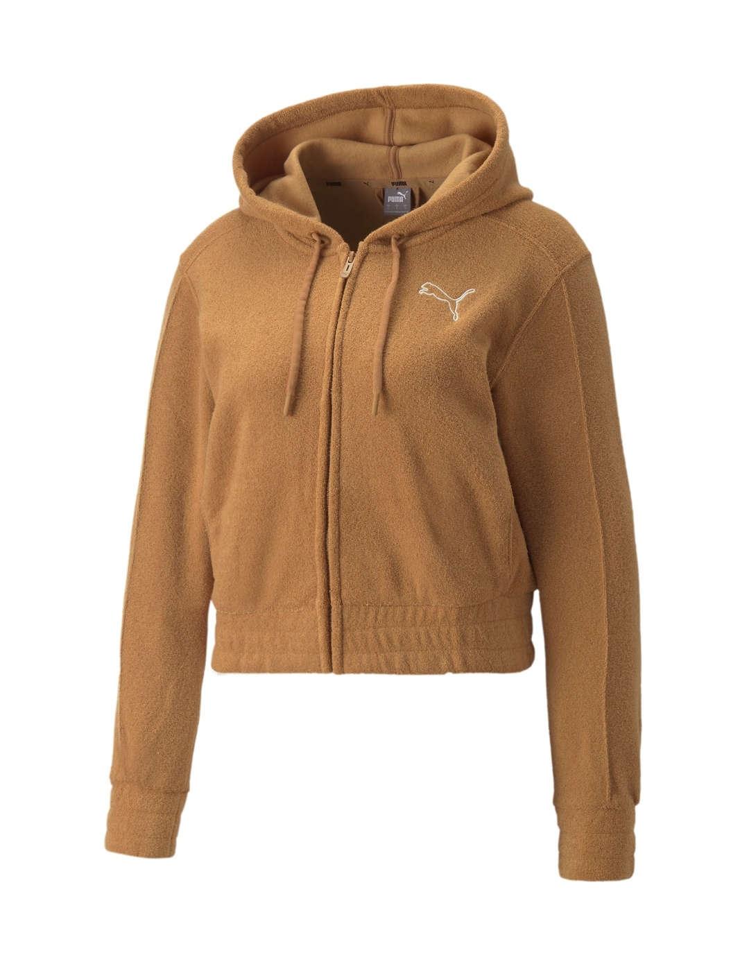 Sudadera Puma Winterized camel con capucha para mujer