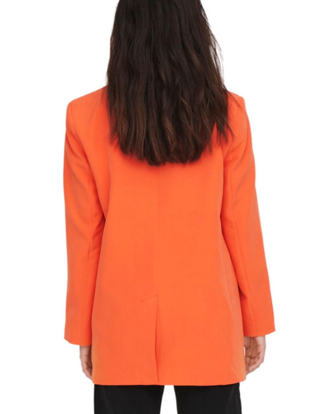 Blazer Only Lana naranja larga para mujer