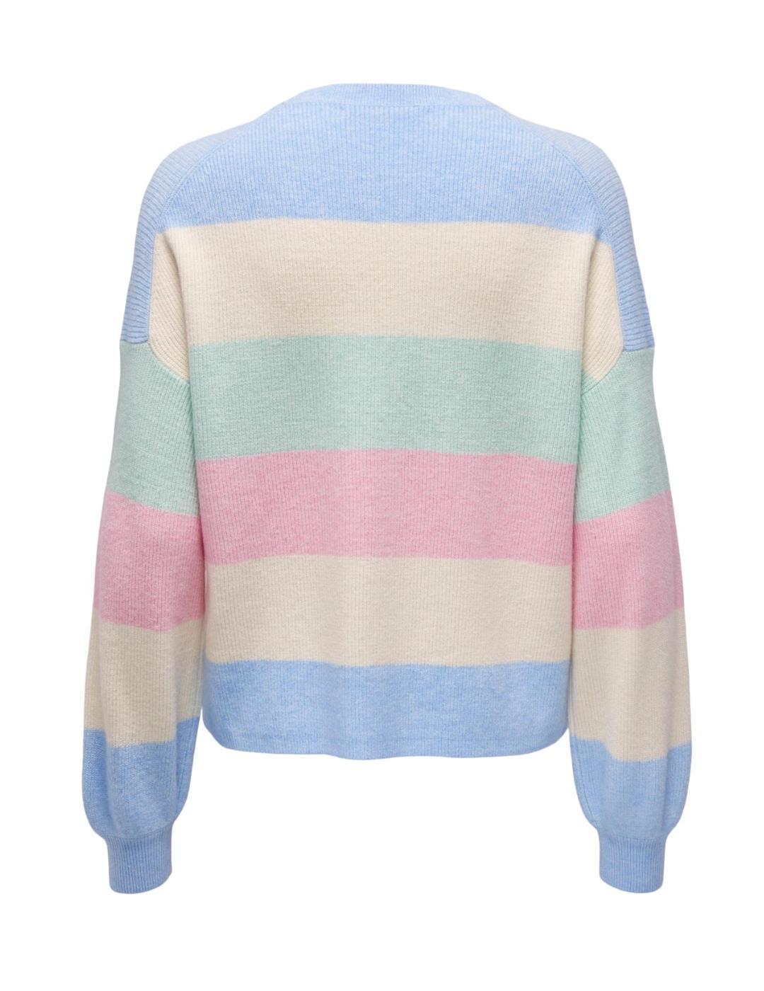 Jersey Only Atia rayas multicolor en tonos pastel de mujer