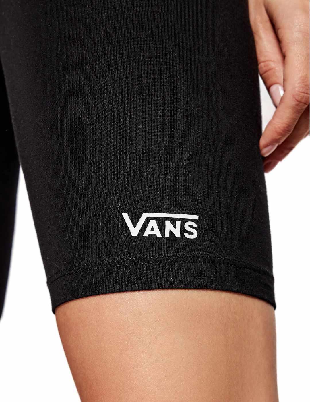 Malla short Vans tipo ciclista negro elásticos para mujer