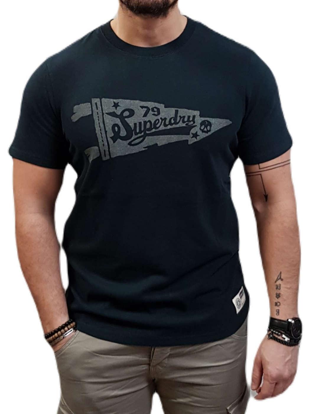 Camiseta Superdry navy manga corta color azul oscuro hombre