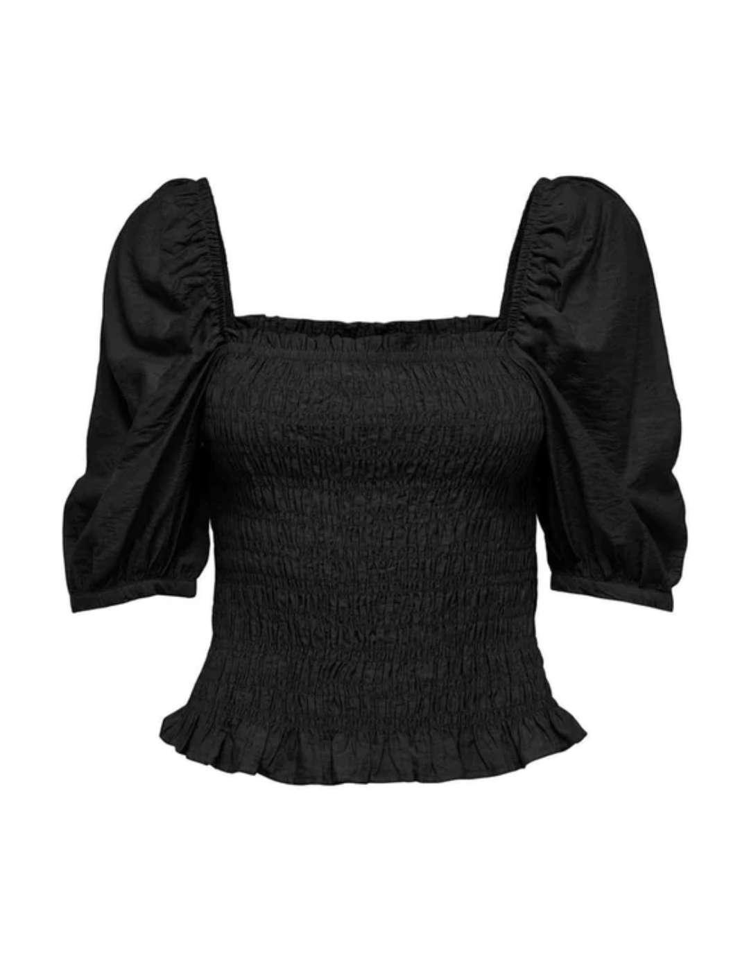 Top Only Amelie manga corta color negro para mujer