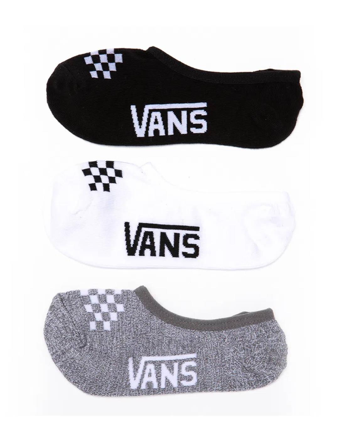 Pack 3 pares de pinkies Vans Classic tricolor unisex