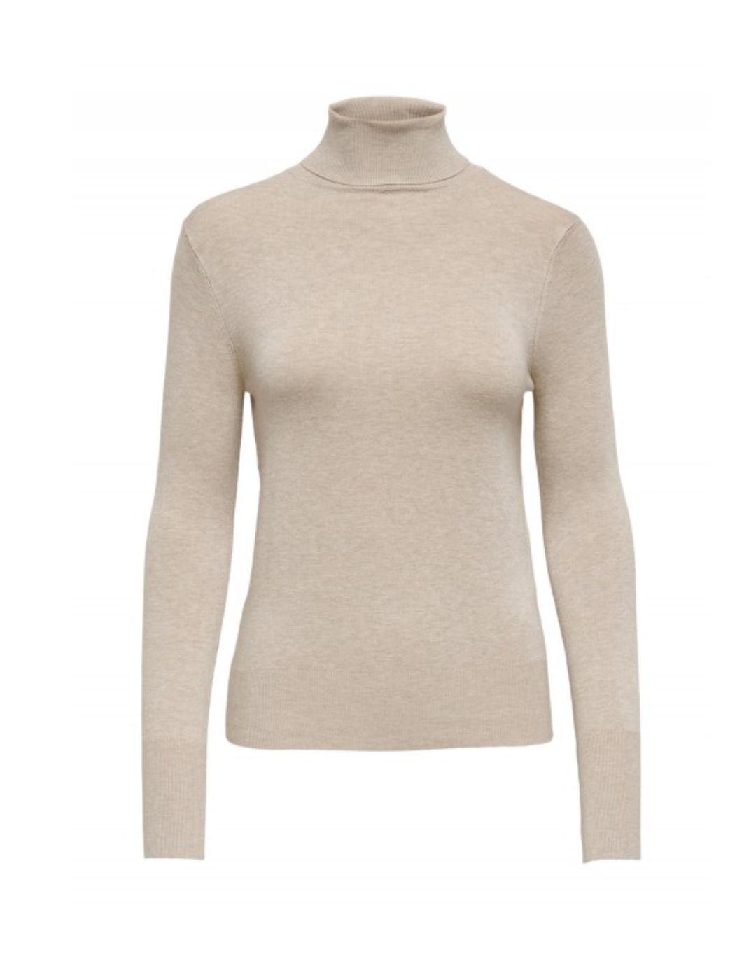 Jersey Only Venice beige entallado para mujer