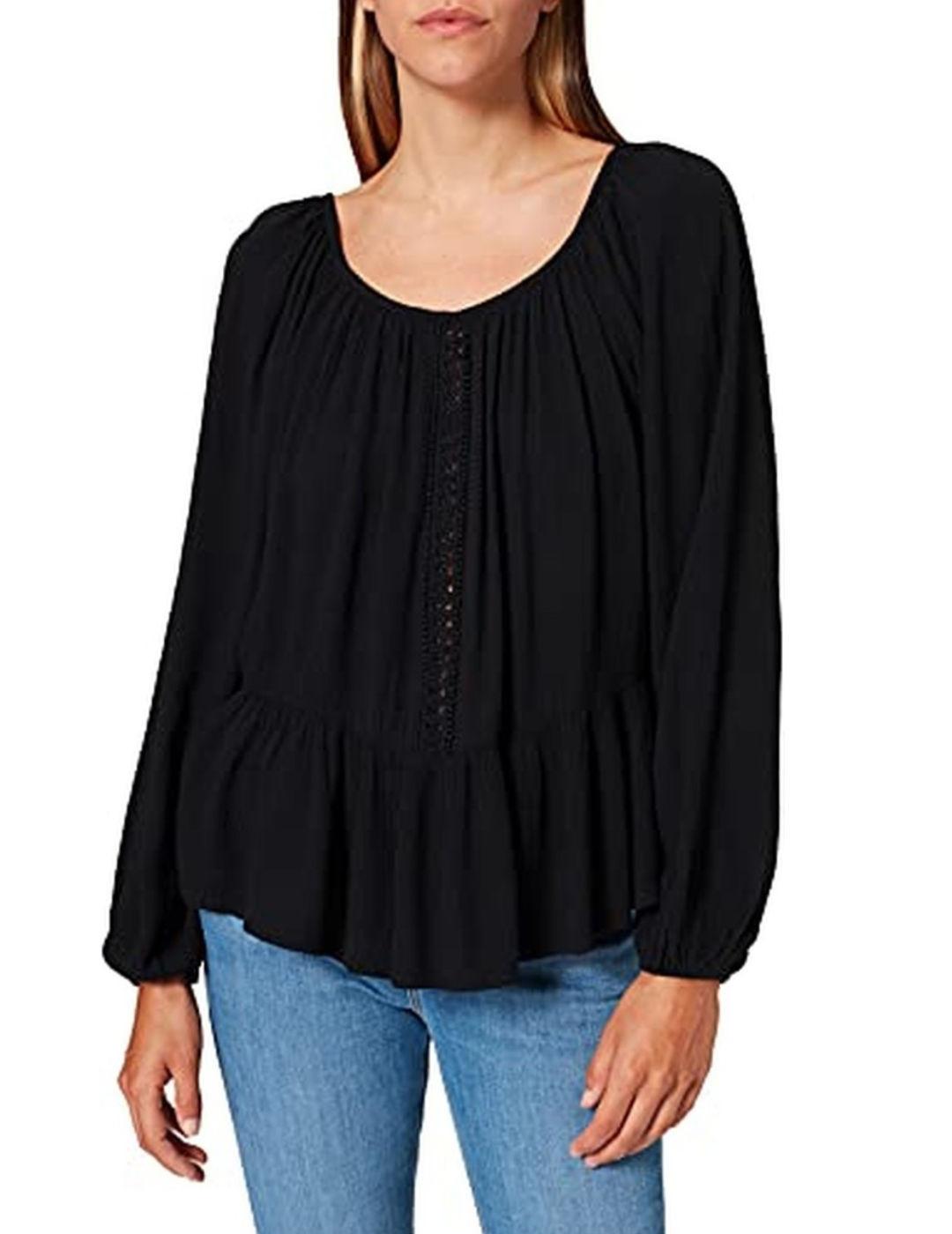 Blusa Only Lalma negra encaje para mujer