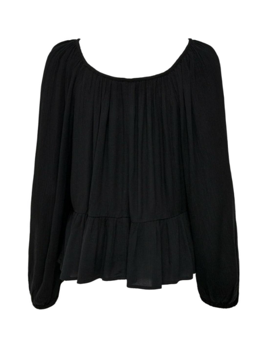 Blusa Only Lalma negra encaje para mujer