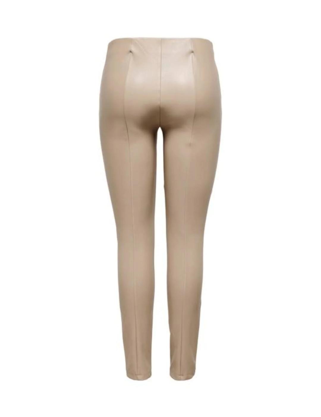 Legging Only Miri camel de polipiel para mujer