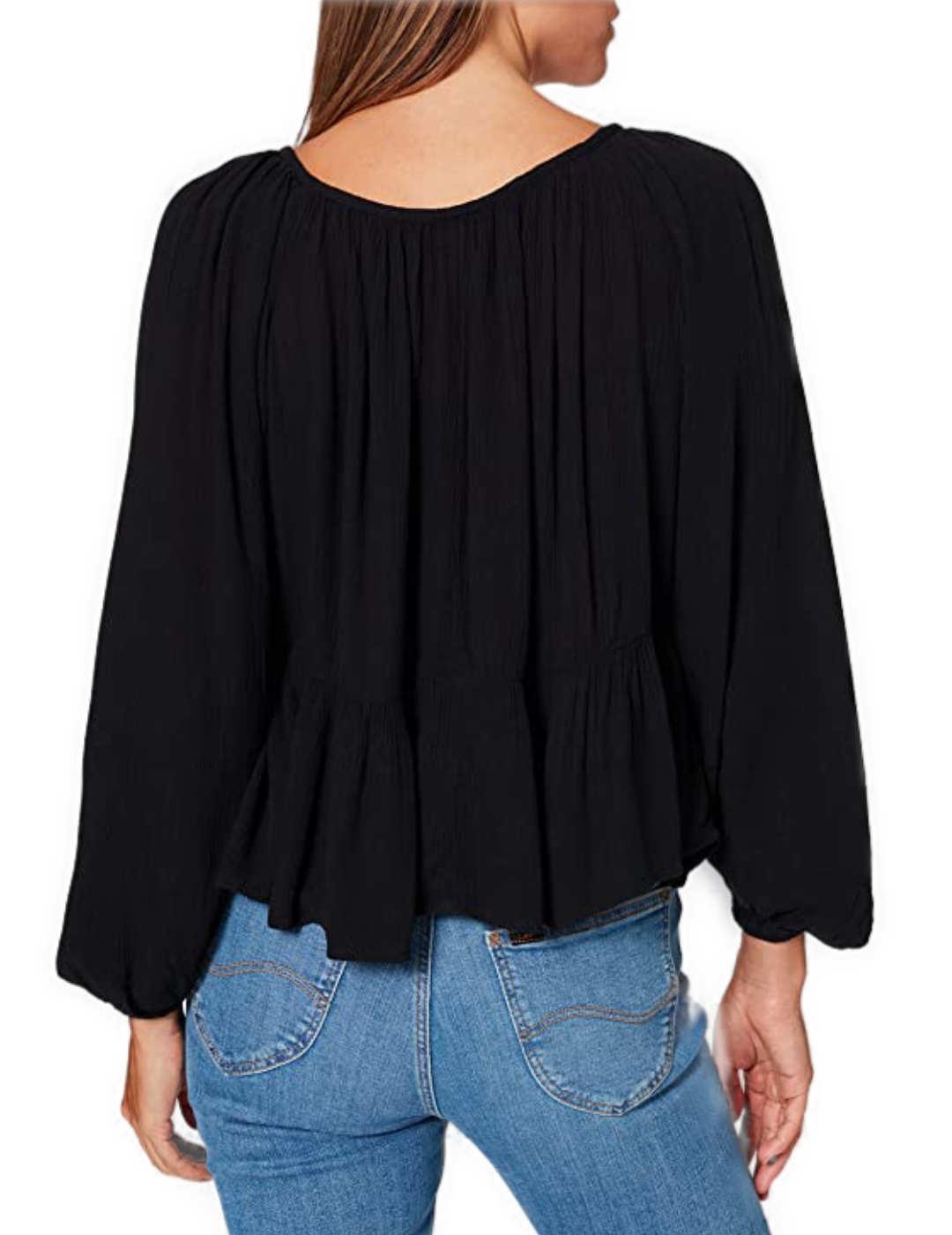 Blusa Only Lalma negra encaje para mujer