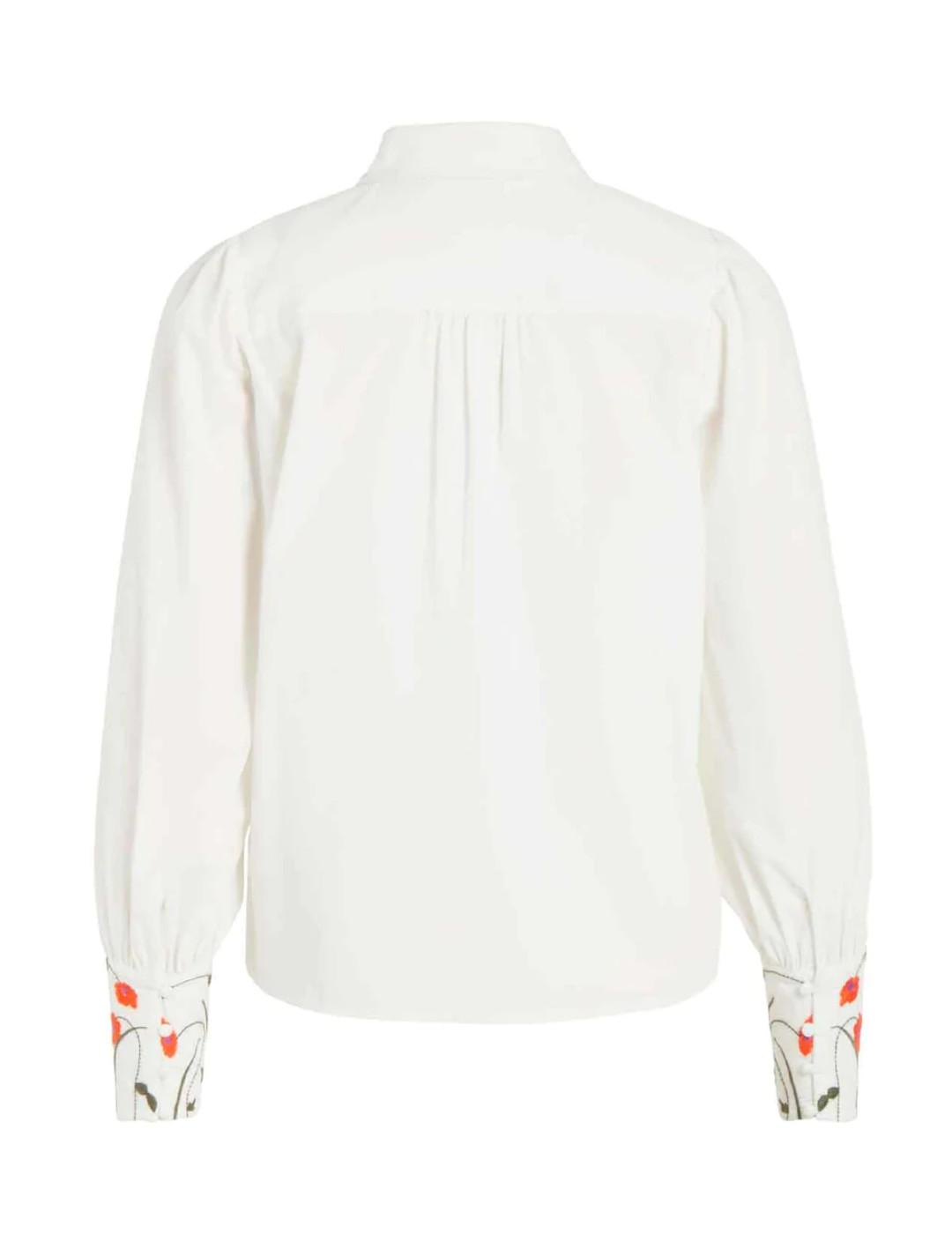 Camisa Vila Pruda blanca puño flores para mujer