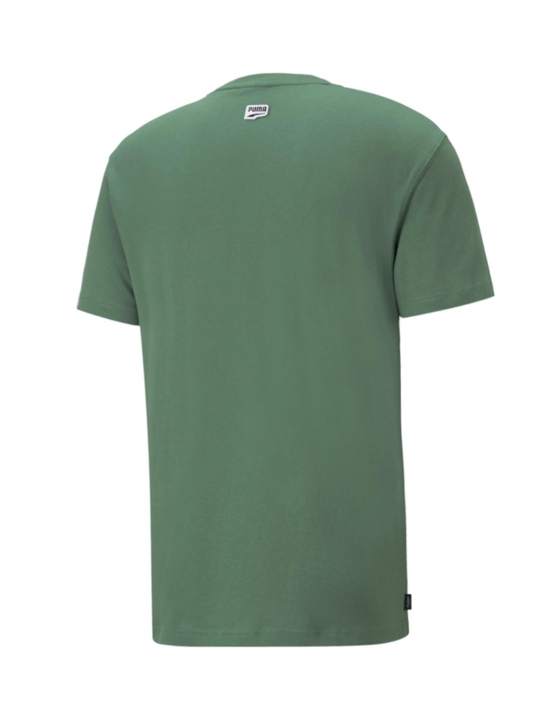 Camiseta Puma Dowtown verde manga corta para hombre