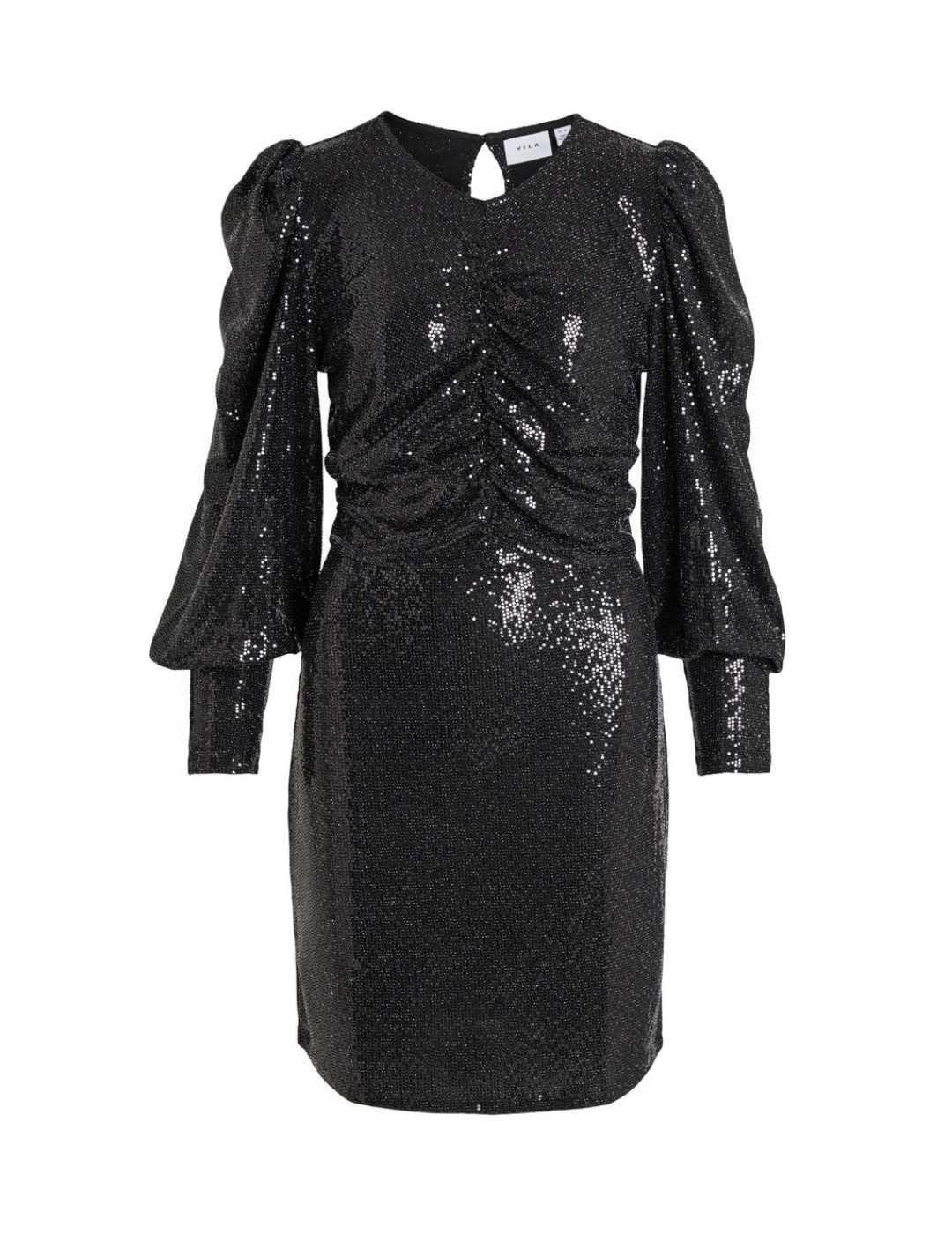 Vestido Vila Beaski negro con lentejuelas para mujer