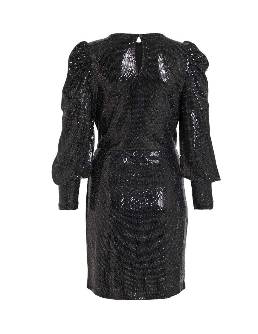 Vestido Vila Beaski negro con lentejuelas para mujer