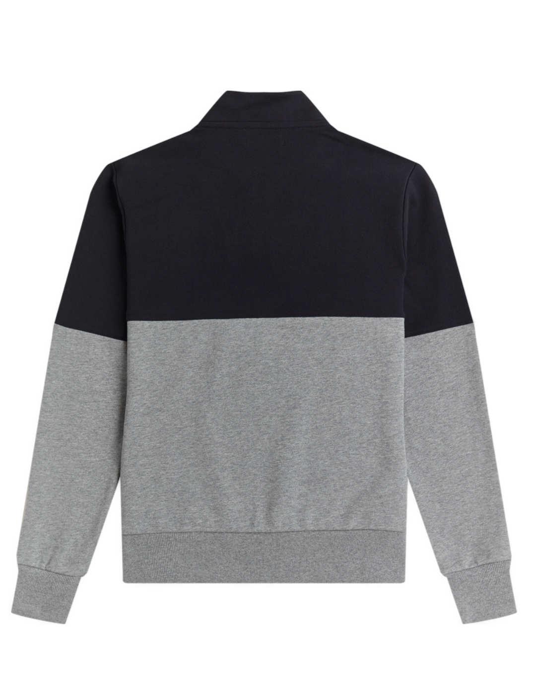 Sudadera Fred Perry marino y gris con cremallera de hombre