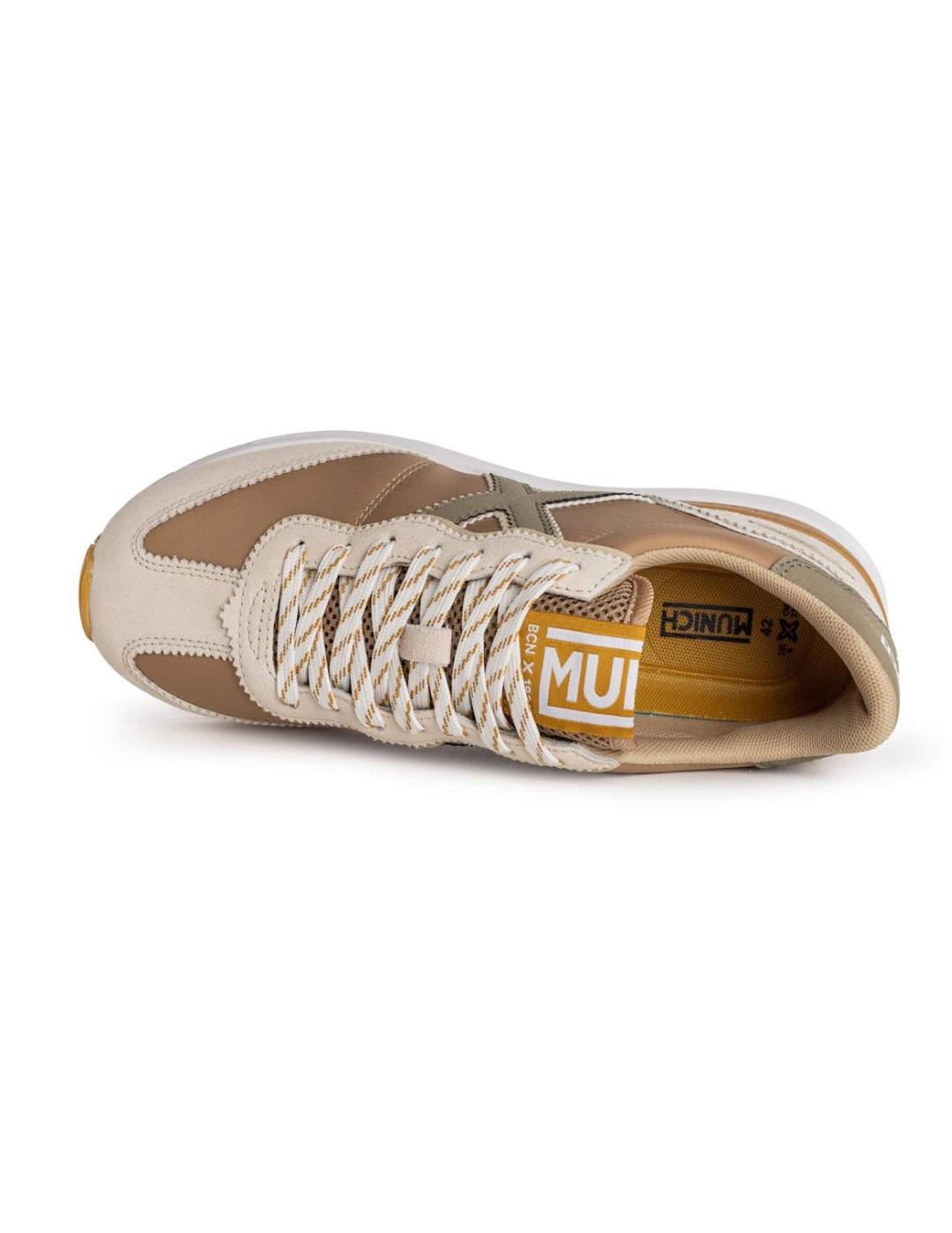 Zapatilla Munich Dynamo 56 camel y beige para hombre