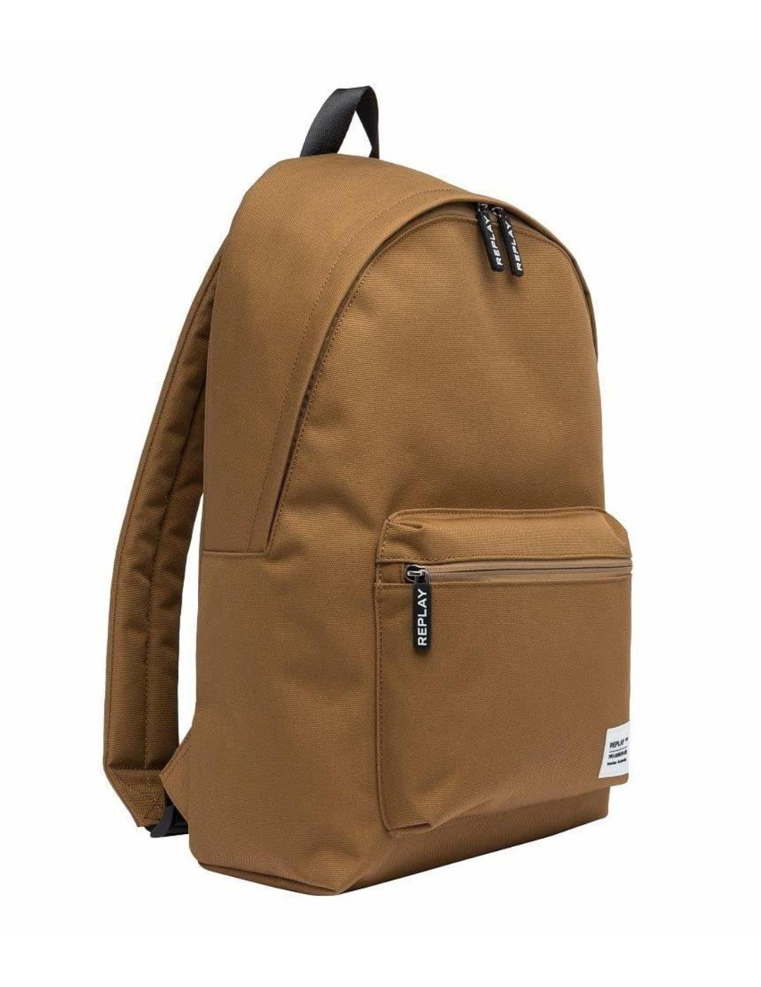 Mochila Replay color marrón camel unisex