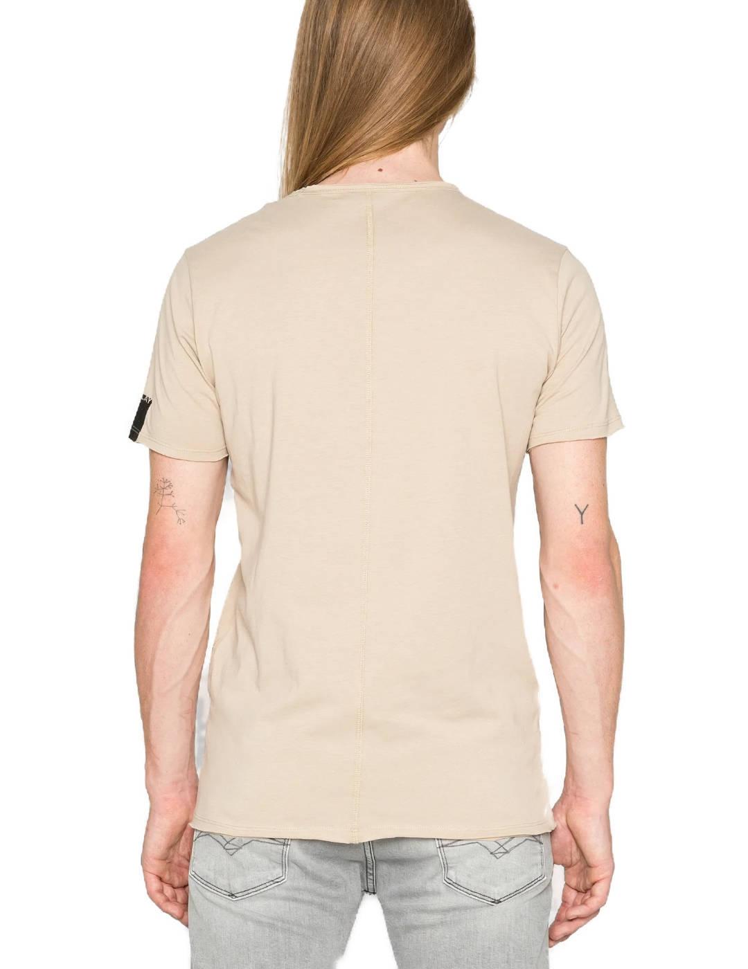 Camiseta Replay de manga corta color beige de hombre