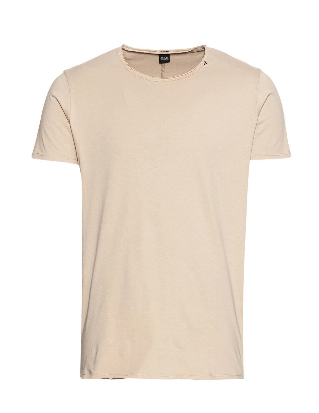 Camiseta Replay de manga corta color beige de hombre