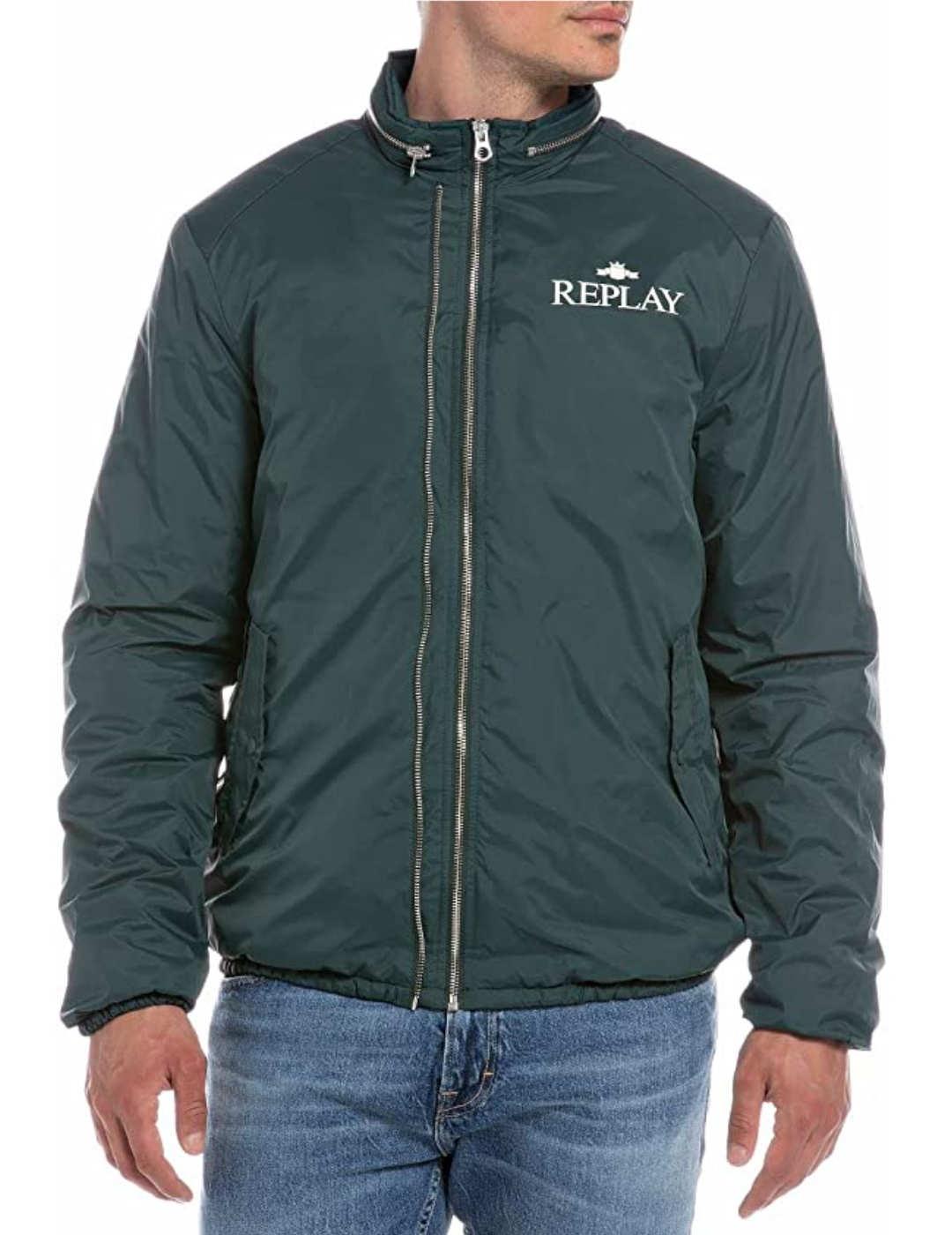 Chaqueta bomber Replay verde botella para hombre