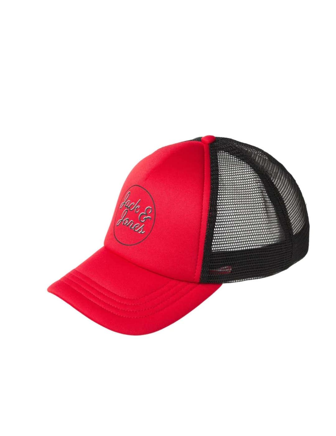 Gorra Jack&Jones Dennis rojo trucker para hombre