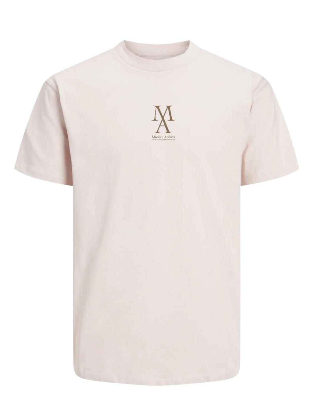 Camiseta Jack&Jones Spencer rosa palo manga corta de hombre