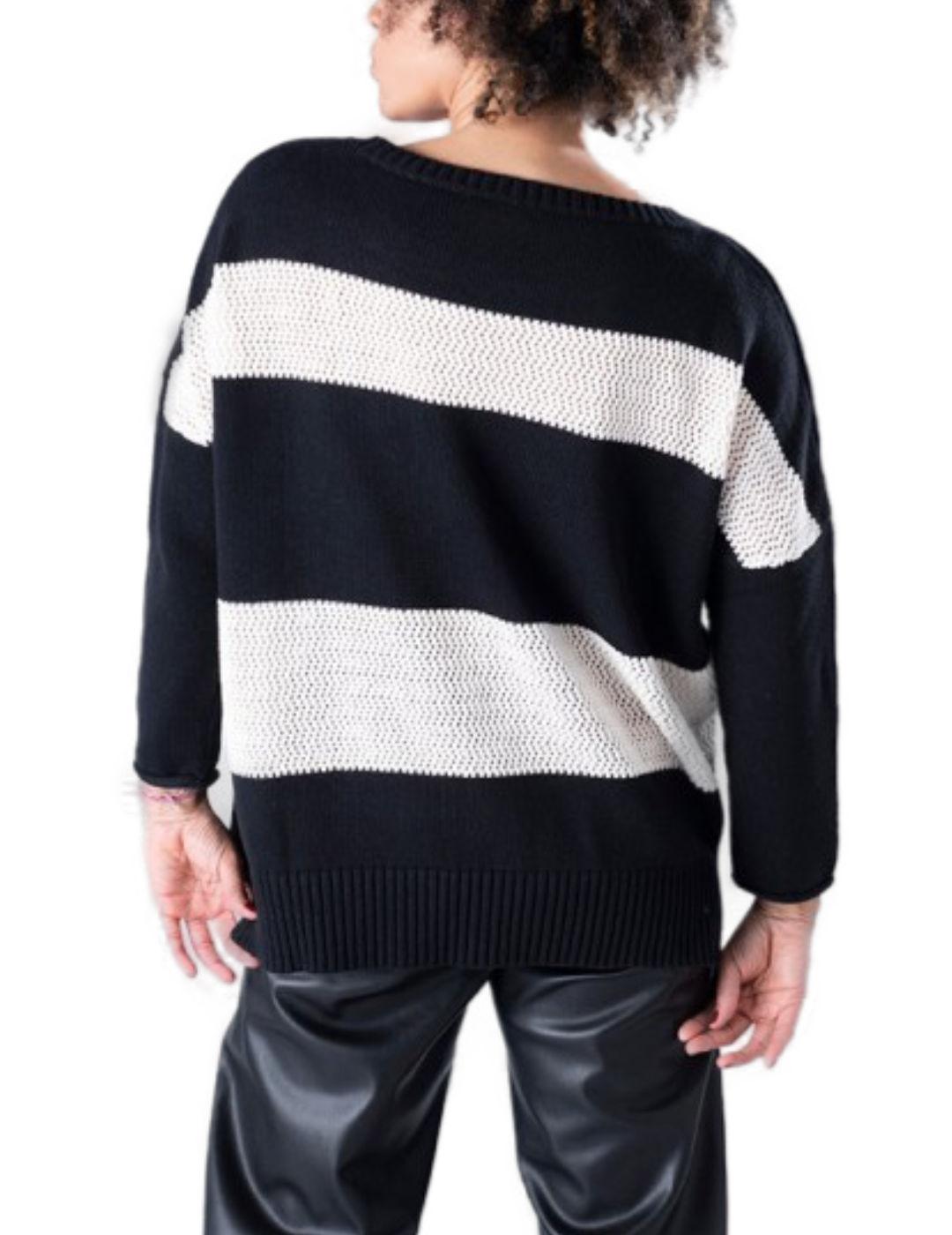 Jersey Animosa Love Explosion negro y blanco para mujer