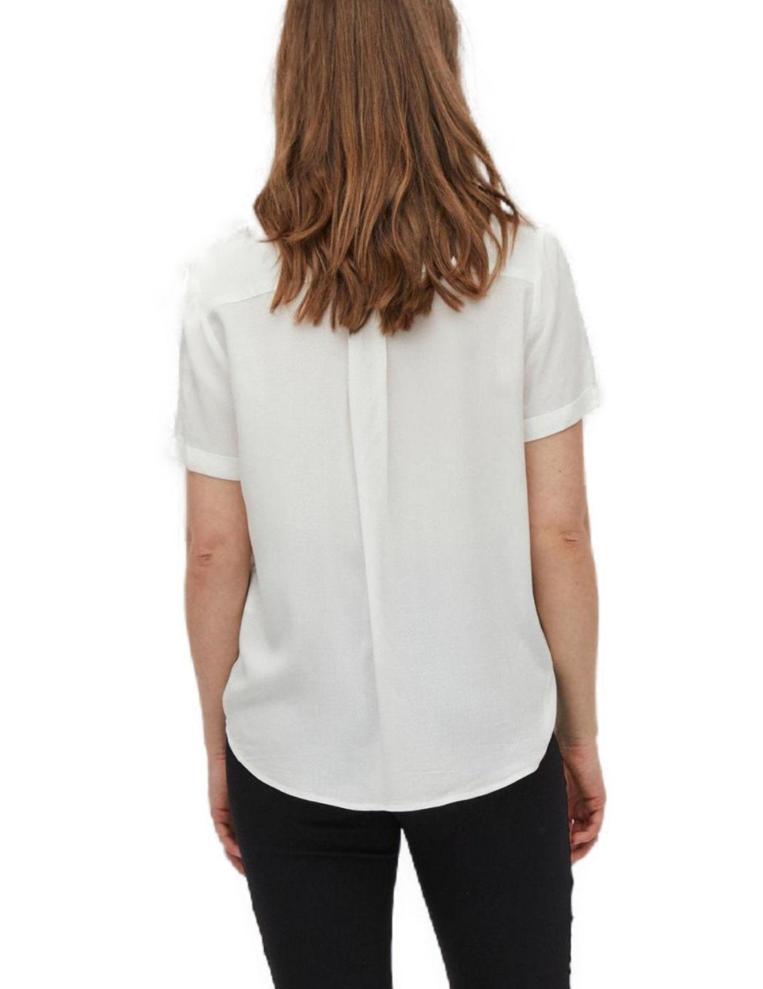 Blusa Vila blanca Noos manga corta mujer -