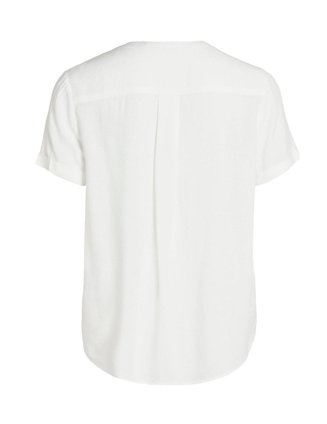 Blusa Vila blanca Noos manga corta mujer -&