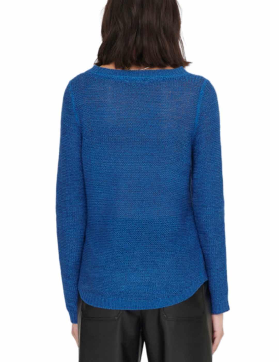 Jersey Only Geena de punto calado azulon para mujer