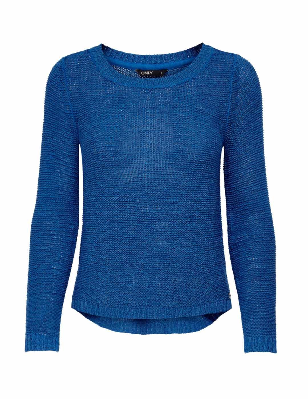 Jersey Only Geena de punto calado azulon para mujer