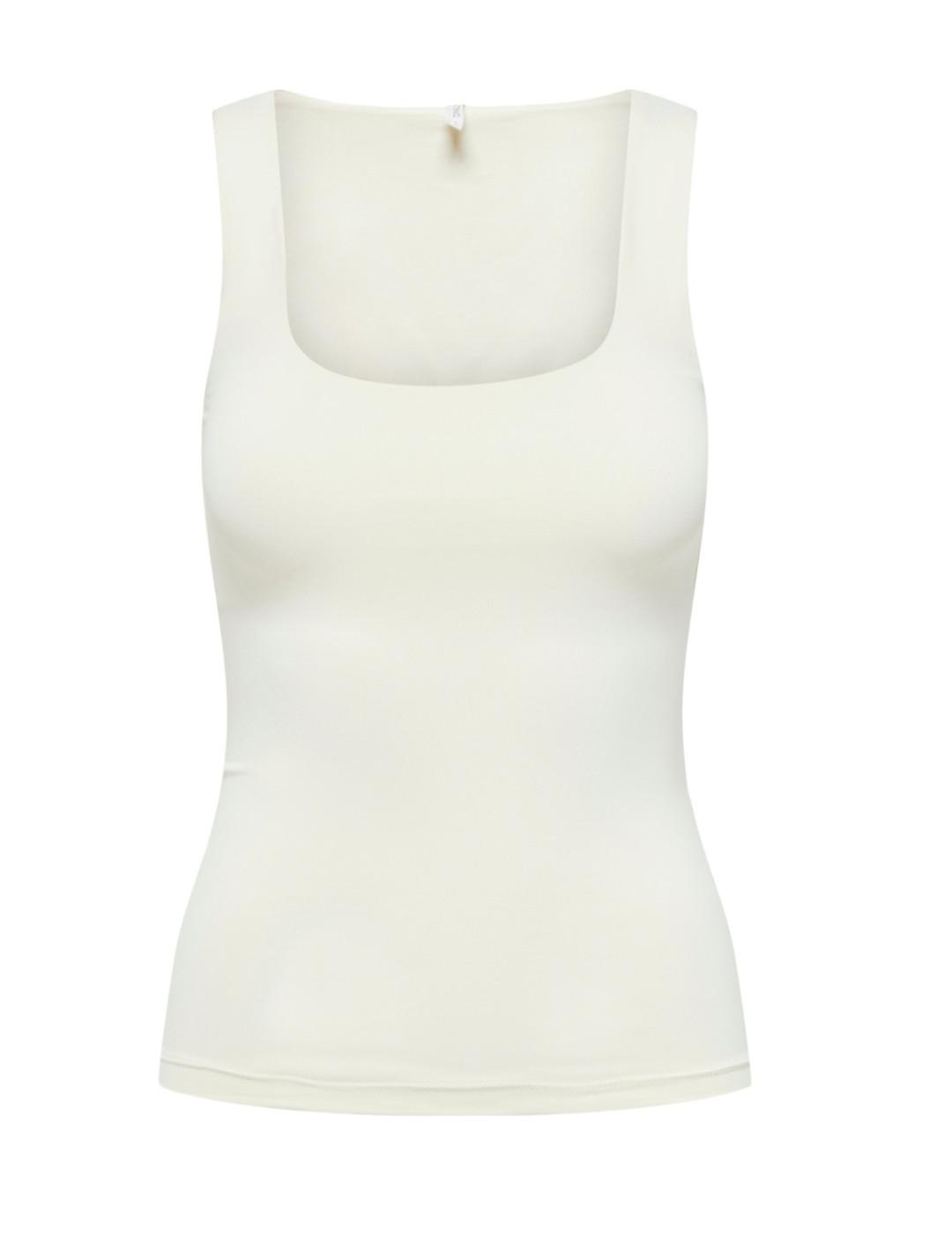 Camiseta Only Ea blanco de tiras elástica para mujer