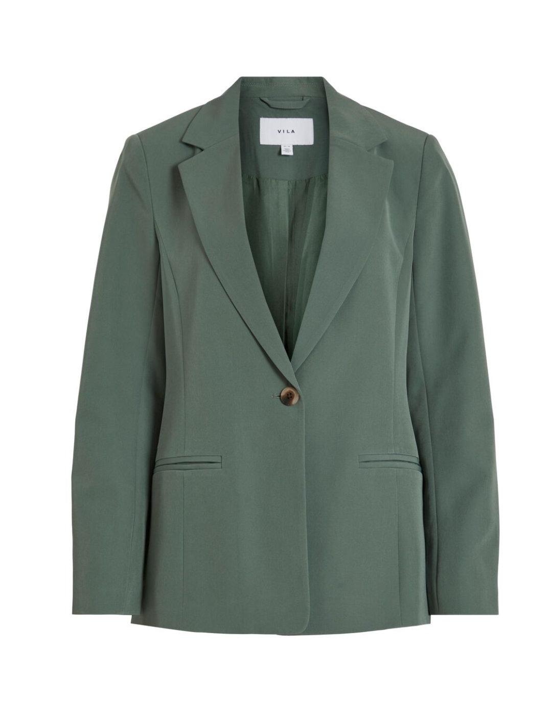 Blazer Vila Lowny verde con hombreras para mujer