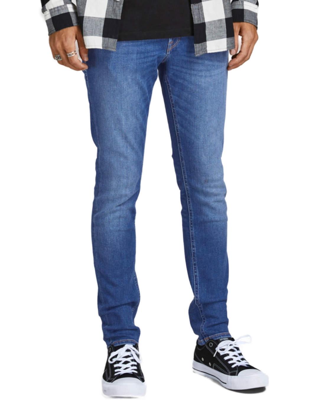 Pantalon vaquero Jack/df01Jones Liam skinny azul para hombre