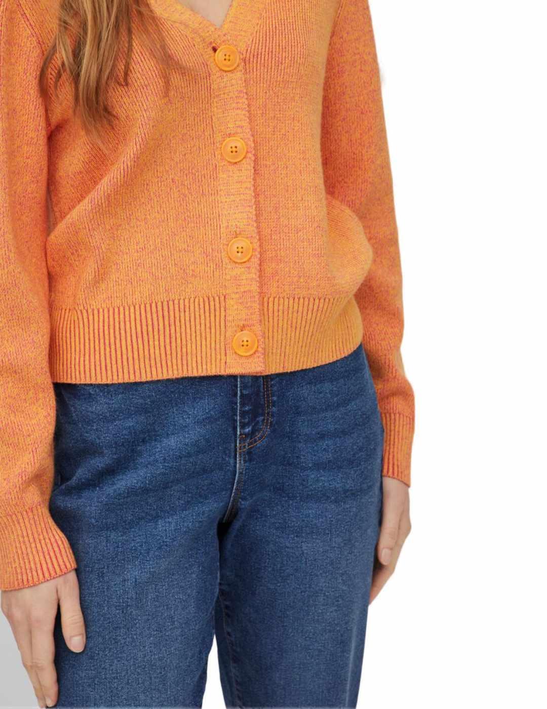 Cardigan Vila Ril naranja y rosa para mujer