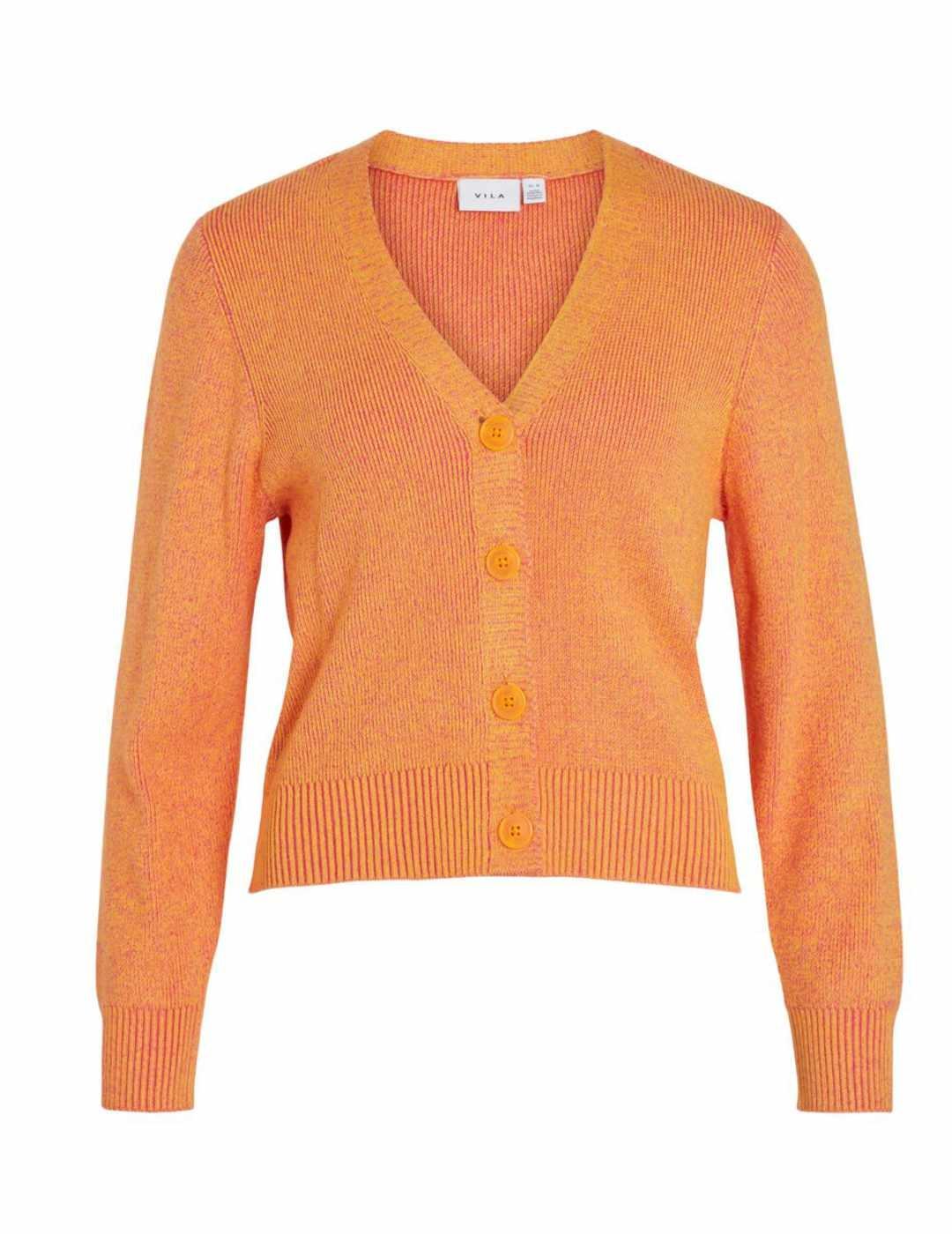 Cardigan Vila Ril naranja y rosa para mujer