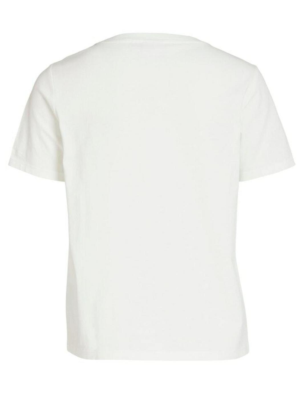 Camiseta Vila Mattea blanca de manga corta para mujer