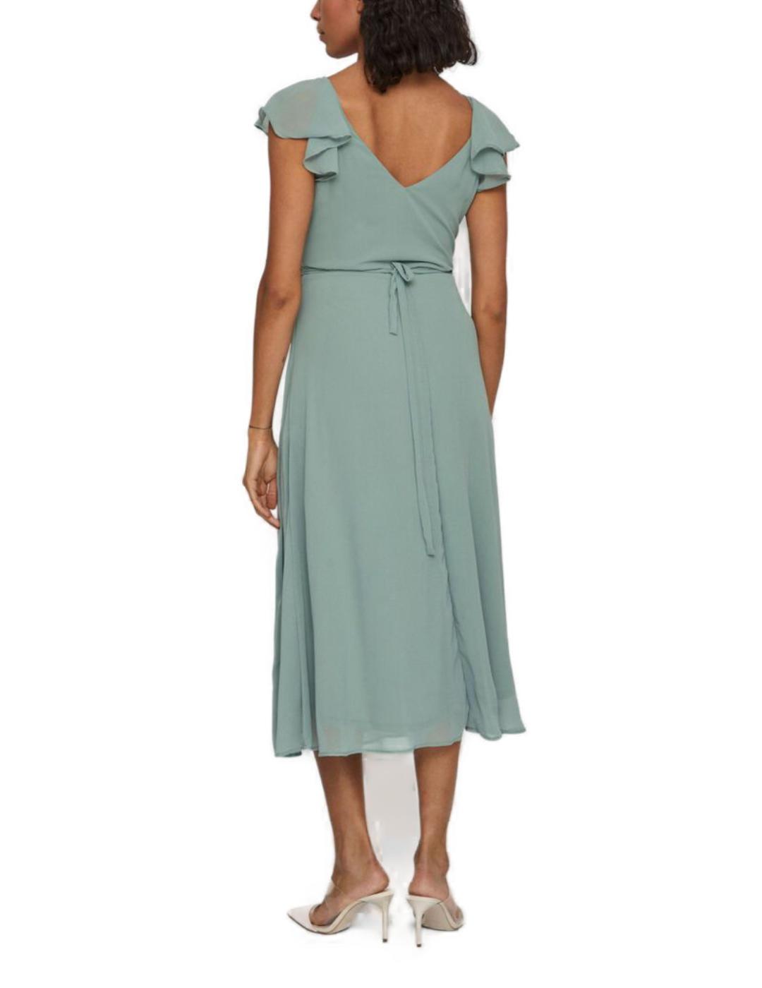 Vestido midi Vila Bonan verde para mujer