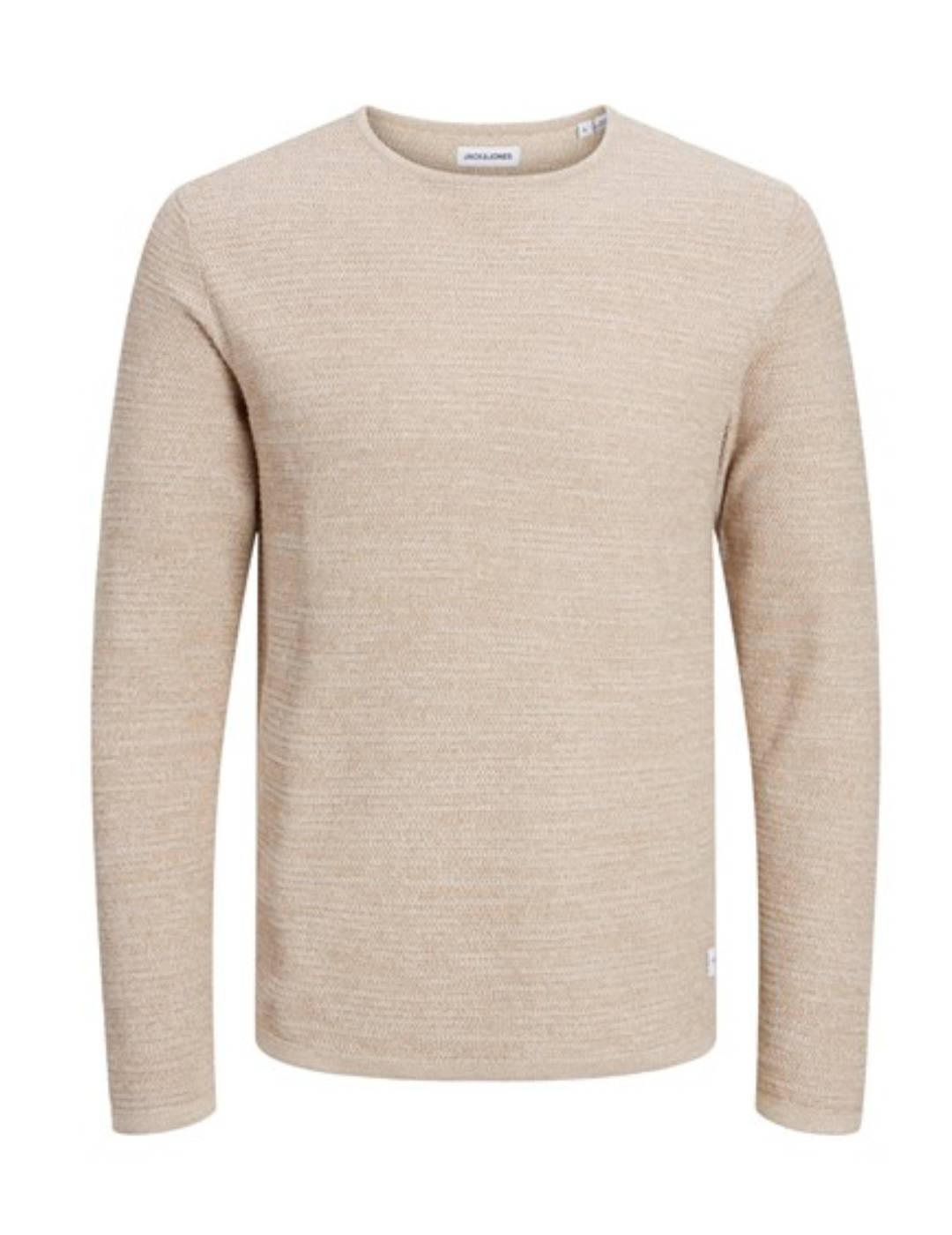 Jersey Jack&Jones Theodor beige de punto para hombre