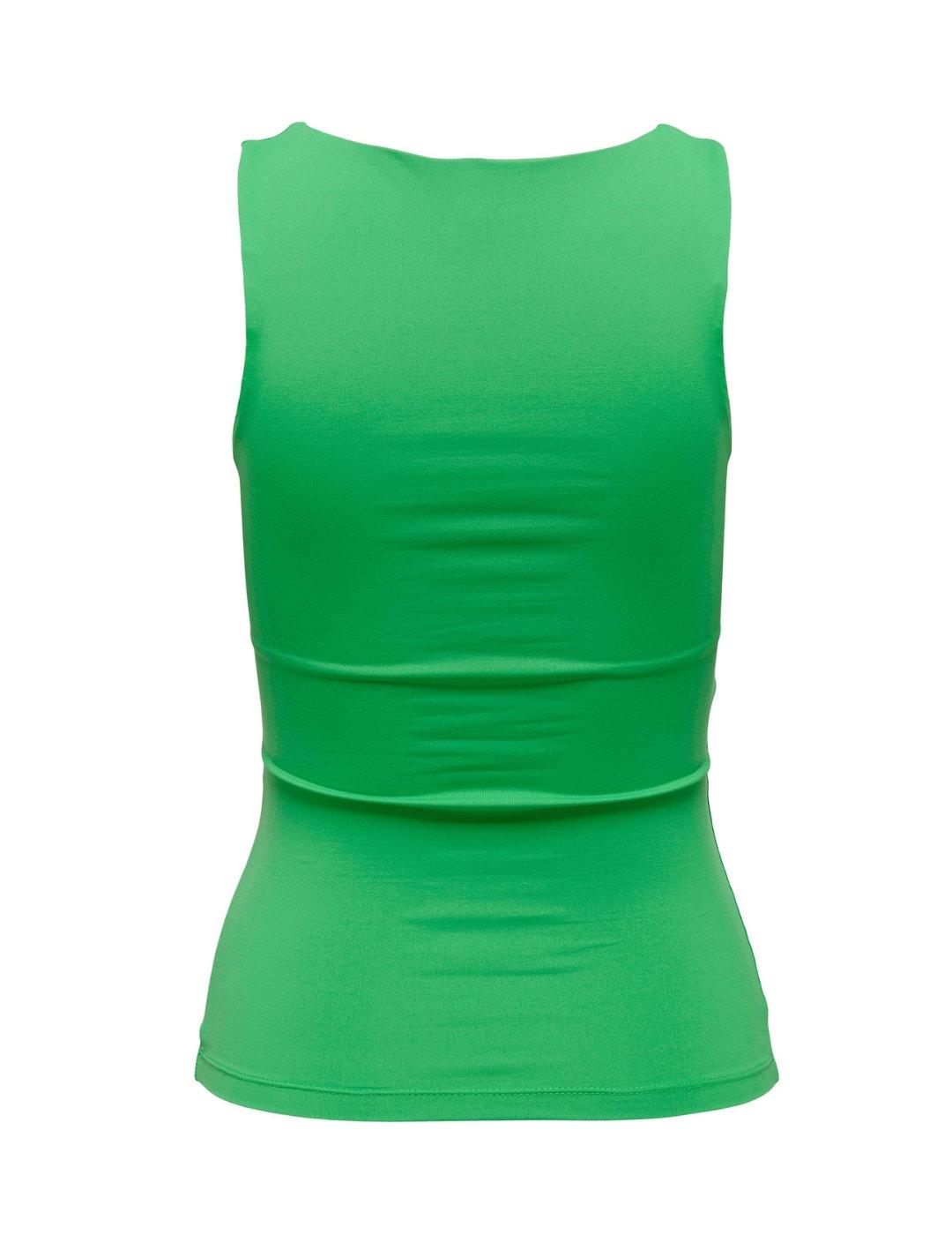 Camiseta Only Lea verde de tirantes para mujer