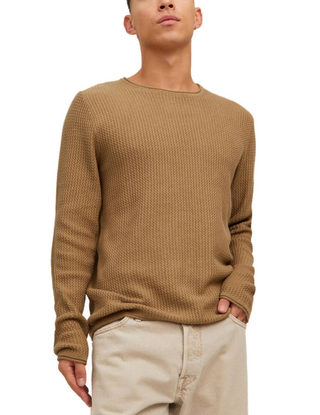 Jersey Jack&Jones Carlos marron de punto  para hombre