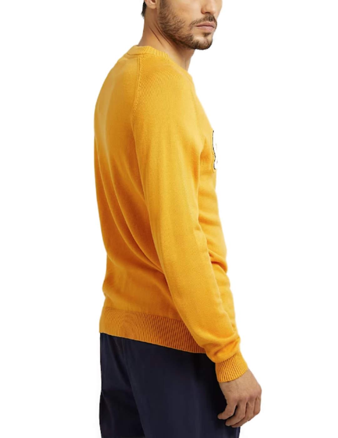 Jersey de punto Guess Rick amarillo con parches para hombre