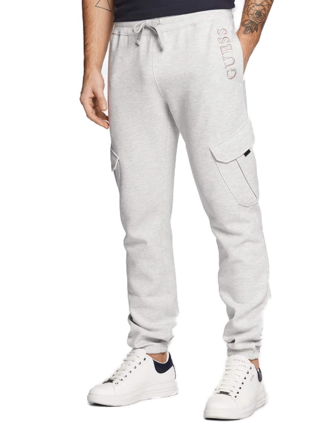 Pantalones jogger Guess Vil gris cinco bolsillos para hombre