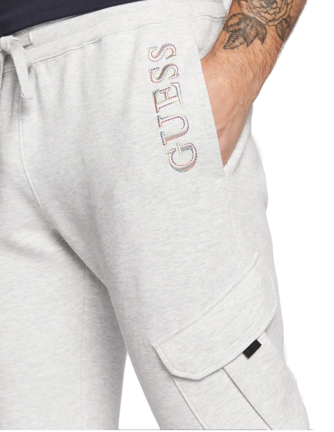 Pantalones jogger Guess Vil gris cinco bolsillos para hombre