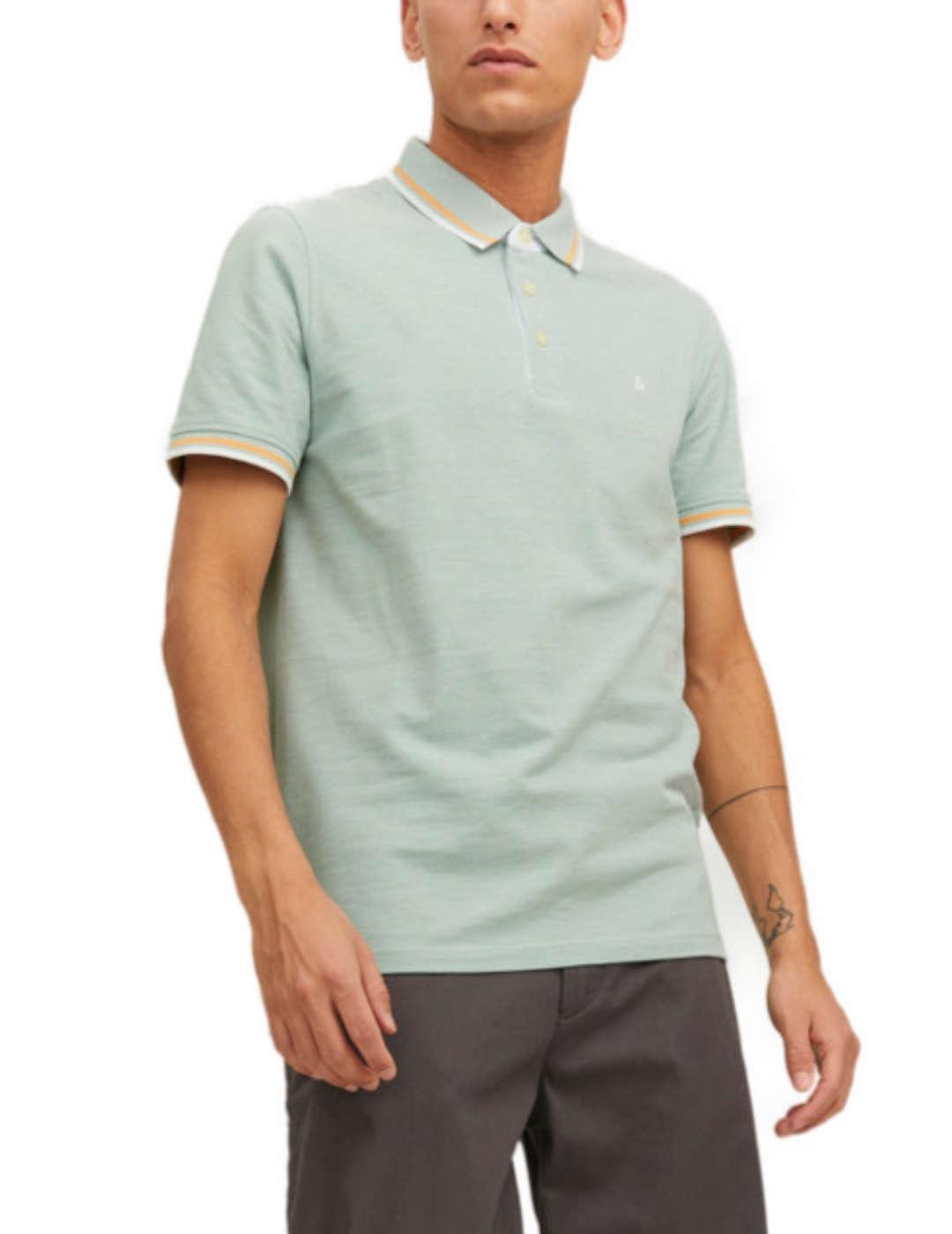 Polo Paulos Jack&Jones verde de manga corta para hombre