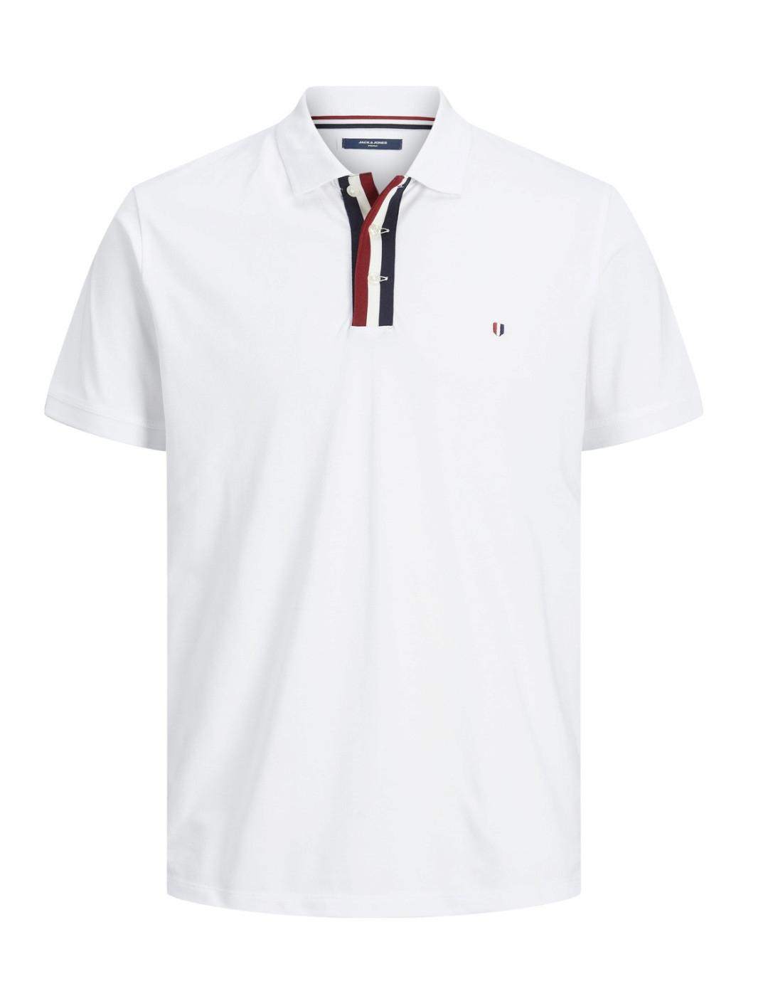 Polo Jack&Jones Drake blanco de manga corta para hombre