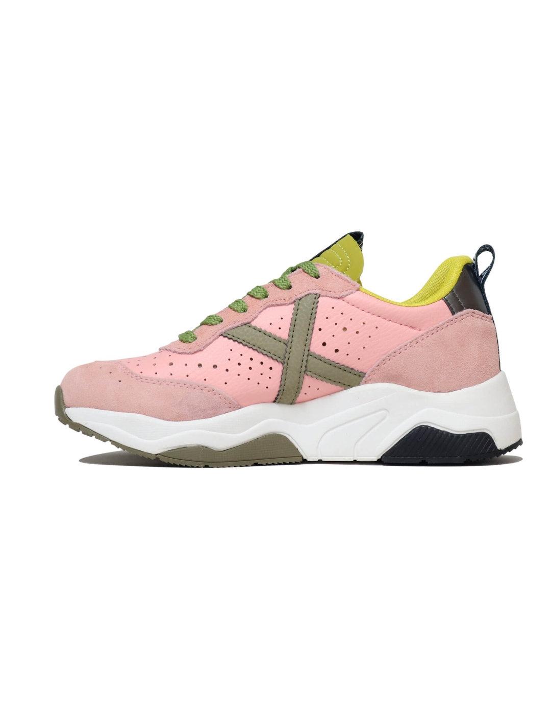 Zapatilla Munich Wave 122 multicolor rosa/verde para mujer