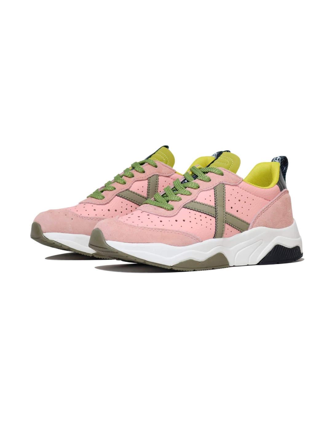 Zapatilla Munich Wave 122 multicolor rosa/verde para mujer