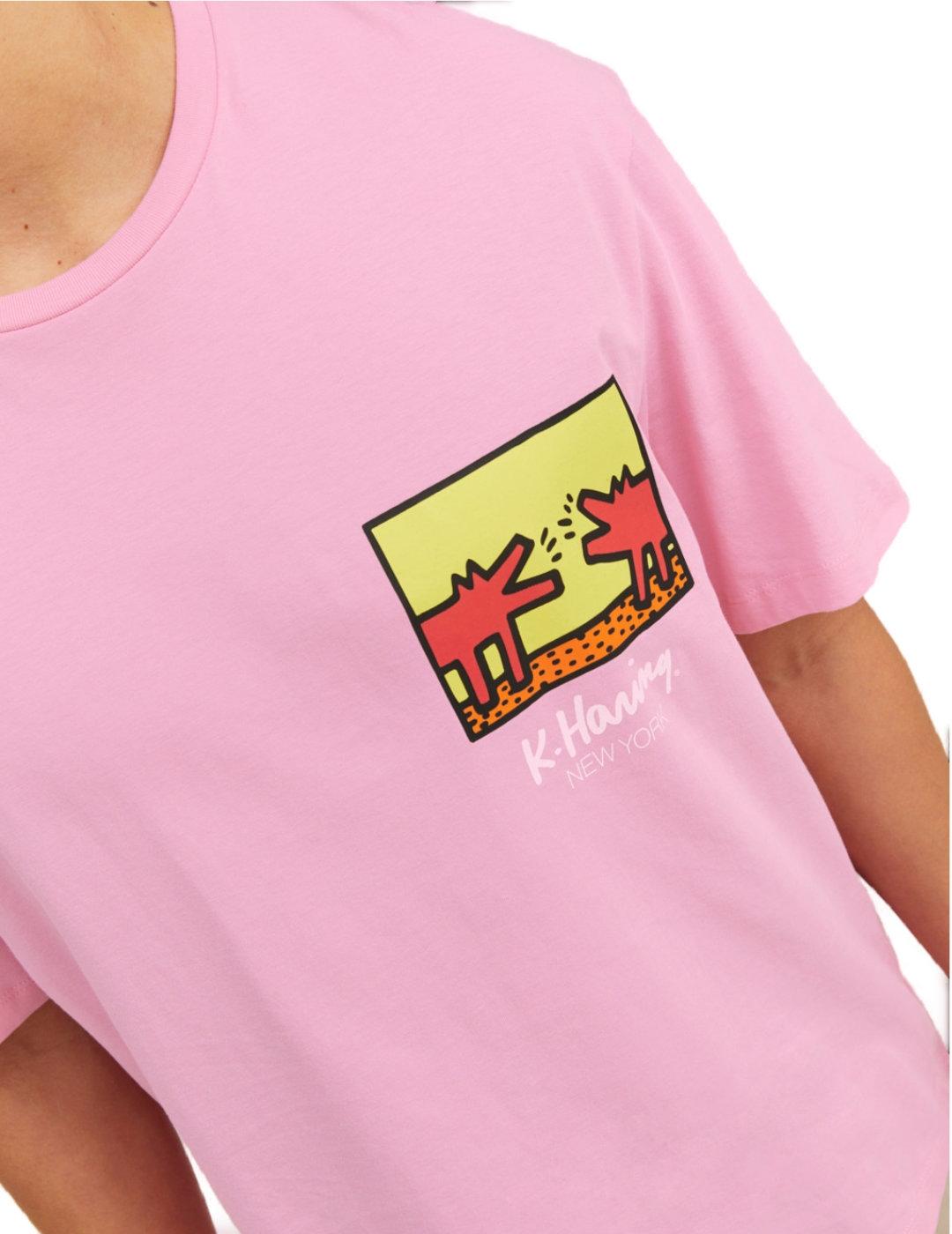 Camiseta Jack&Jones Harting rosa manga corta para hombre