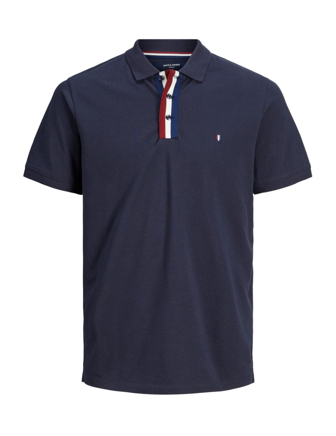 Polo Jack&Jones Drake azul de manga corta para hombre